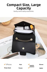 Internal view of black crocodile pattern bag showing high capacity for daily essentials