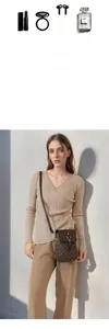 Detail showing the internal storage capacity and outdoor crossbody carry for this brown bag