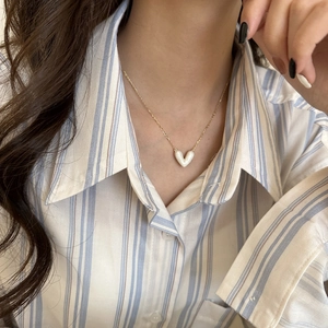 Elegante Collana Con Ciondolo A Cuore Orecchini Rame Placcato Oro Catena Clavicola Con Perno In Argento Sterling 925 Donne