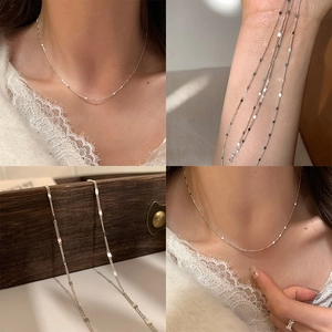 Dainty Copper Real Gold Plated Necklace For Women Minimalist Small Round Disc Clavicle Chain Choker Elegant Jewelry