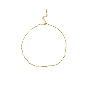 Minimalist gold plated thin chain necklace with circular charms and adjustable lobster clasp