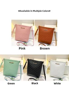 Classic bucket bags in five colors showing fine woven texture and metal logo detail