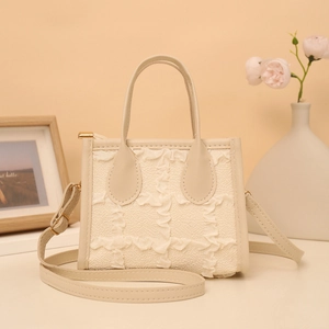 Women Fashion Small Tote Bag PU Leather Shoulder Crossbody Bag With Pleated Ruffles Sequin Checkerboard Straw Style Bag