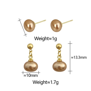 Detaillierte Größen- und Gewichtsangaben für elegante goldene Perlenohrringe