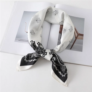 Damen Satin Quadratschals Paisley Muster Mode Kopftuch Seidenähnlich Halstuch Nackenschal Für Haar Tasche Dekoration Zubehör