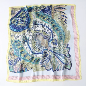 Sciarpa Quadrata Con Stampa Paisley Retrò Elegante Foulard In Imitazione Raso Per Donna Bohemien Floreale Raso Morbido