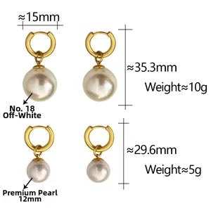 Detailed size specifications for French vintage pearl earrings with dimensions and weight