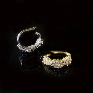 Manchette D'oreille Géométrique En Forme De U En Cuivre Micro-Zircon Clip Sans Perçage Boucles D'oreilles Bijoux Minimalistes