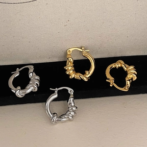 Orecchini A Cerchio A Corda Intrecciata Per Donna Chic Francese Rame Gioielli Geometrici Con Perno In Argento Sterling 925
