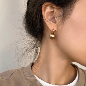 French Retro Champagne Faux Artificial Pearl Drop Earrings With 925 Sterling Silver Earring Post For Women Elegant Jewelry