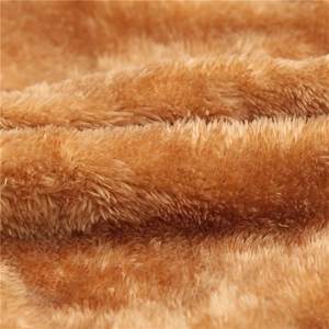 Close-up of soft brown fleece lining on winter neck warmer for thermal insulation