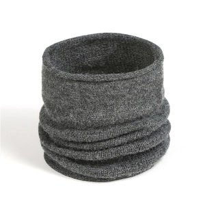 Knitted Neck Warmer Snood Solid Color Winter Warm Scarf For Women Men Soft Polyester Crochet Neck Gaiter Outdoor Cycle Scarf