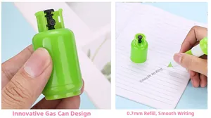 Creative 0.7mm green gas tank shape retractable ballpoint pen for students and office gift
