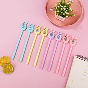 Lot de 8 stylos à paillettes lapin mignon en couleurs pastel pour l'école et le bureau