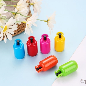 Mini gas cylinder retractable ballpoint pens in six bright colors for creative stationery