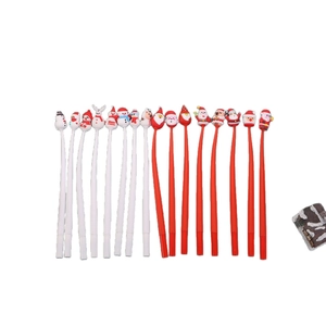 Set of 15 Christmas themed silicone gel pens with Santa, Snowman and Reindeer charms