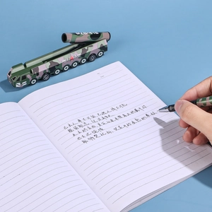 Creative missile-shaped gel pen with camouflage launcher toy model for desk decor