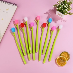 Creative tulip shaped gel pens in 4 colors for office and school stationery supplies