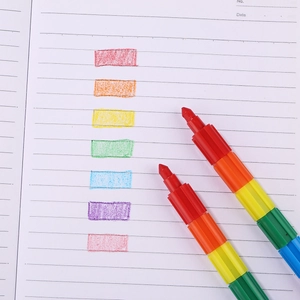 Creative stackable multi-color building block crayons for student stationery and drawing
