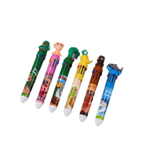 Lot de 6 stylos à bille 10-en-1 avec figurines d'animaux en 3D uniques sur le dessus