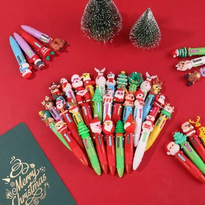 Penne a sfera multicolore natalizie con simpatici tappi di alce e Babbo Natale