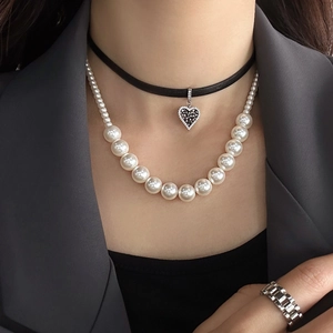 Collier Élégant En Künstliche Perles Dégradées Ras De Cou En Künstliche Perles Synthétiques Pour Femmes Bijoux Plaqués Or