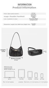 Guide des tailles détaillé pour sac porté épaule avec tableau comparatif d'appareils