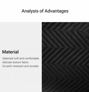 Macro shot of durable black chevron quilted faux leather with scratch-resistant texture