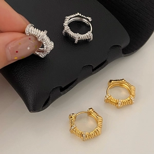 Créoles Spirales Torsadées Avec Incrustation De Zircon Et Tige En Argent Sterling 925 Bijoux Élégants En Cuivre Femmes