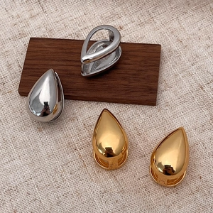 Teardrop Waterdrop Earrings Polished Copper Gold Silver Plated Geometric Jewelry Modern Minimalist Accessories For Women