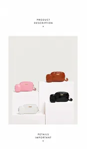 Glossy PU leather crossbody bag set with mini coin purse and gold hardware detailing