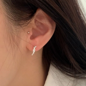 Silver knotted hoop earrings for women with a minimalist twisted design for everyday wear
