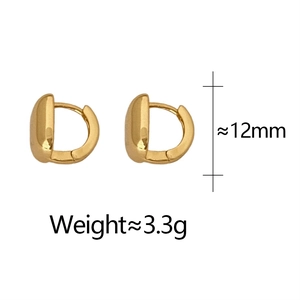 Detailed view of polished gold geometric cube hoop earrings showing 12mm diameter size