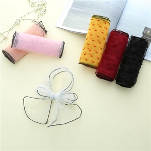 Rubans de foulard en tulle à pois multicolores pour accessoires de cheveux DIY