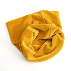 Unisex mustard velvet neck warmer with soft plush texture for winter comfort