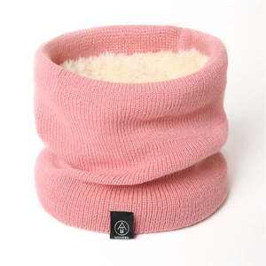 Winter Knitted Infinity Scarf Thick Fleece Lined Neck Warmer For Men Women Warm Outdoor Knitted Cowl Neck Scarf