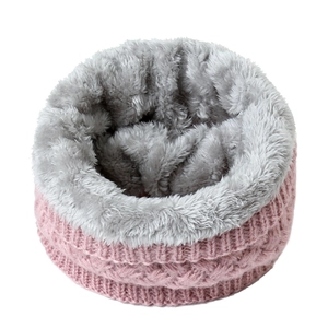 Cache-cou Tricoté à Torsades Épais pour Femmes Hiver Avec Doublure Polaire Chaude Écharpe Snood Couleur Unie pour Extérieur