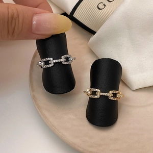 Modern geometric pig nose ring set with cubic zirconia in gold and silver finish