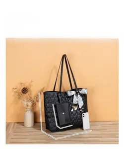 Quilted heart tote bag dimensions 38x30cm with silk scarf and matching small pouch