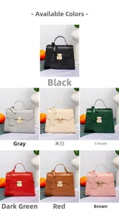Detailed grid showing seven elegant crocodile pattern mini bags in diverse color options