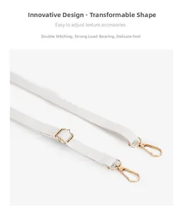 Détail de la bandoulière réglable avec double couture renforcée et boucles dorées