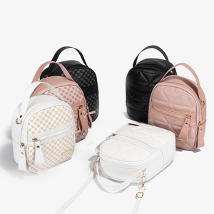 Mini Sac À Dos Mode Cuir PU Matelassé Imprimé Sac À Bandoulière Multifonctionnel Pour Femmes Filles Décontracté
