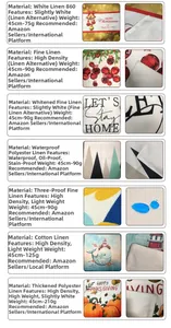Texture comparison of various pillowcase fabrics including linen, cotton, and polyester