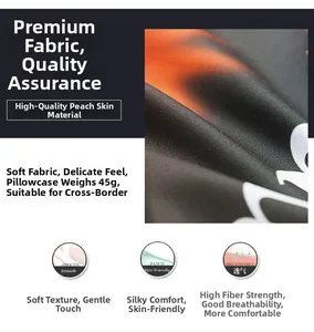 Detail of peach skin fabric cushion cover showing soft texture and 45g lightweight material