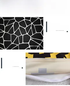 Detail of digital printed geometric pattern and fine stitching on sofa pillowcase