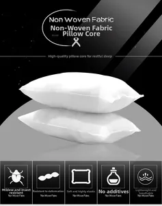Close-up of white non-woven cushion inserts with breathable and high-elasticity texture