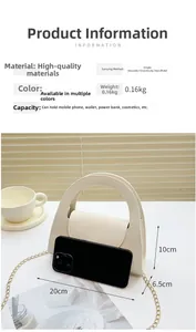 Dimensions détaillées du sac à rabat beige montrant 20x10x6,5cm et un poids de 0,16kg