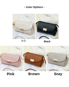 Detailed color selection display for cross-body bags with lychee pattern and gold buckle