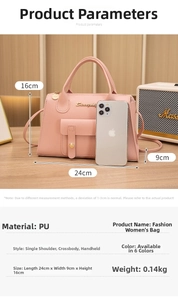 Rosafarbene PU Leder Umhängetasche Maße und Größentabelle für minimalistische kleine Tasche