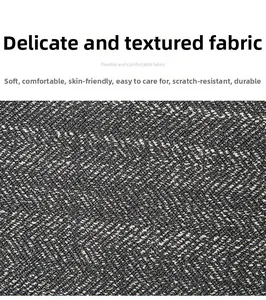 Macro detail of high-quality gray woven texture showing soft and anti-scratch material